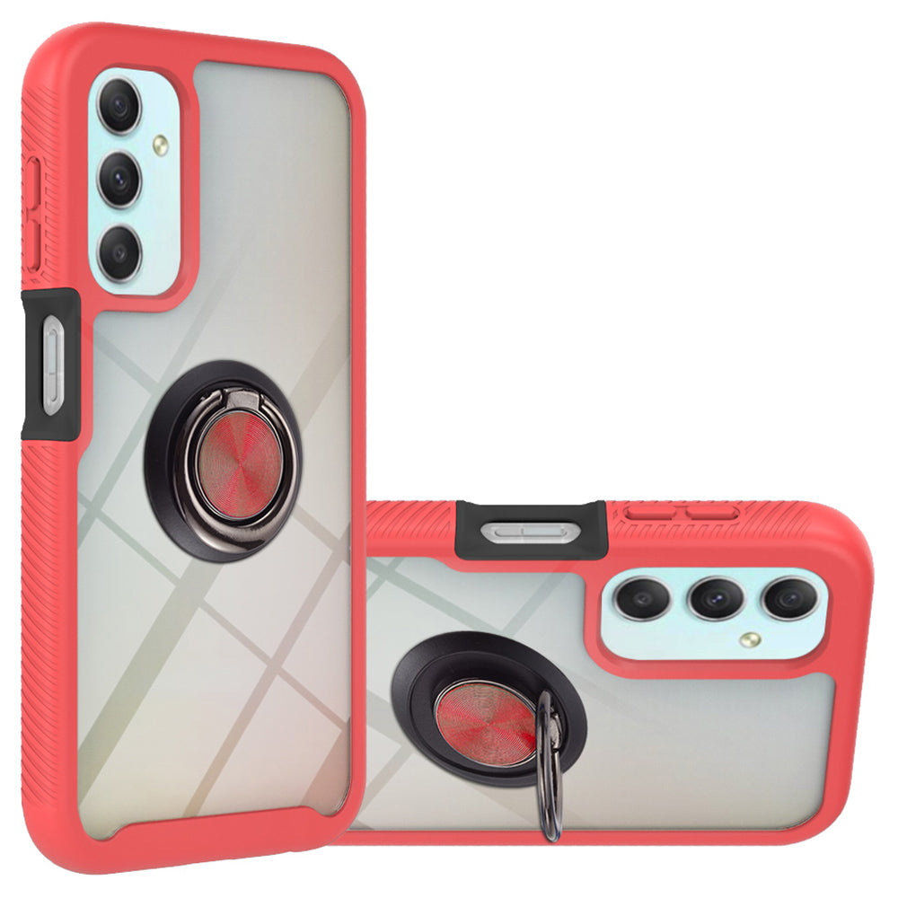 YB PC Series-5 for Samsung Galaxy A24 4G Clear Protective Case PC TPU Ring Kickstand Phone Cover YB PC Series-5 for Samsung Galaxy A24 4G Clear Protective Case PC TPU Ring Kickstand Phone Cover